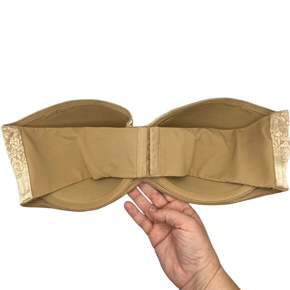 Soma Stunning Support Strapless Bra 40DD Nude Beige Lace Underwire - Picture 3 of 6